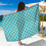 Milk And Cookies Pattern Print Beach Sarong Wrap
