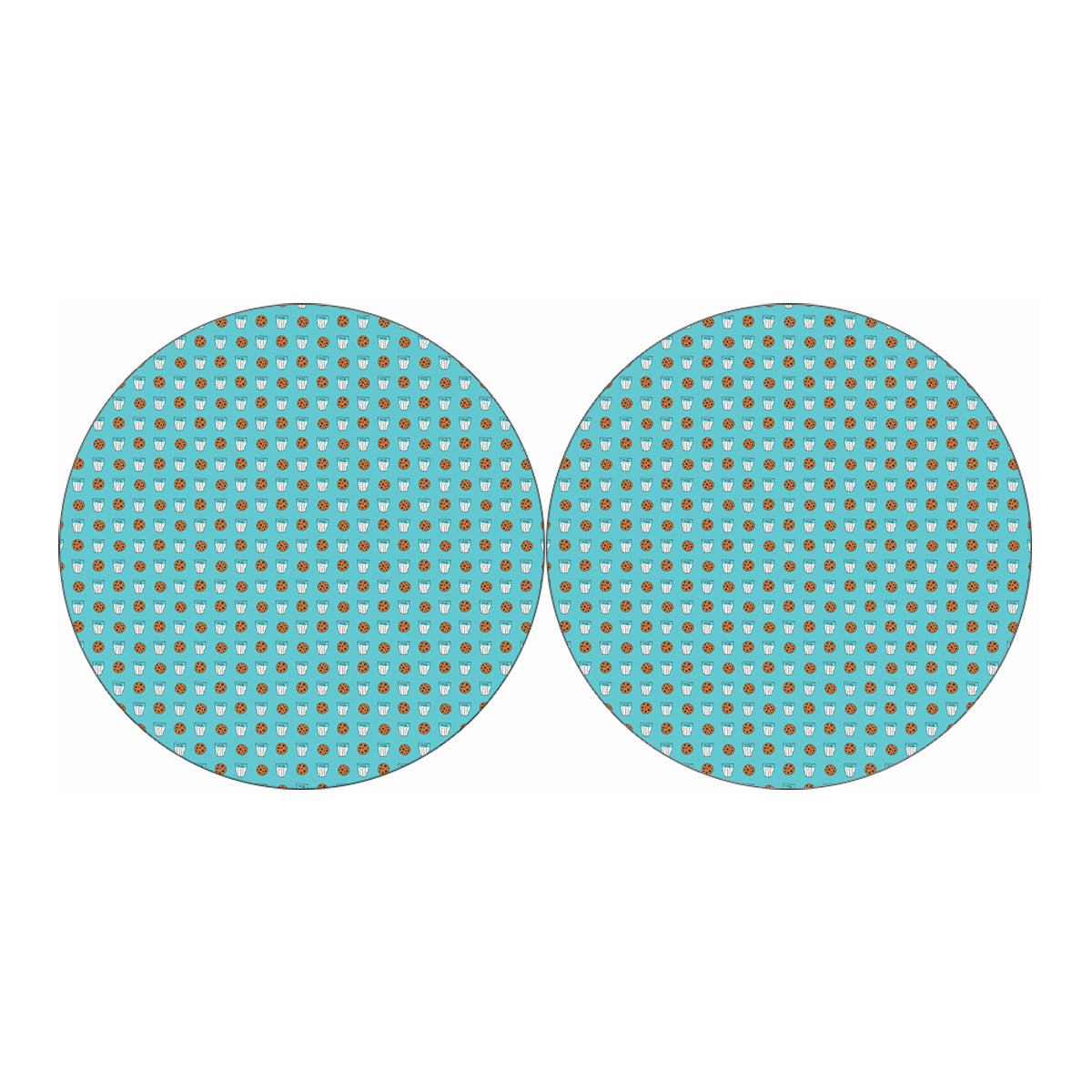 Milk And Cookies Pattern Print Car Coasters