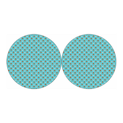 Milk And Cookies Pattern Print Car Coasters