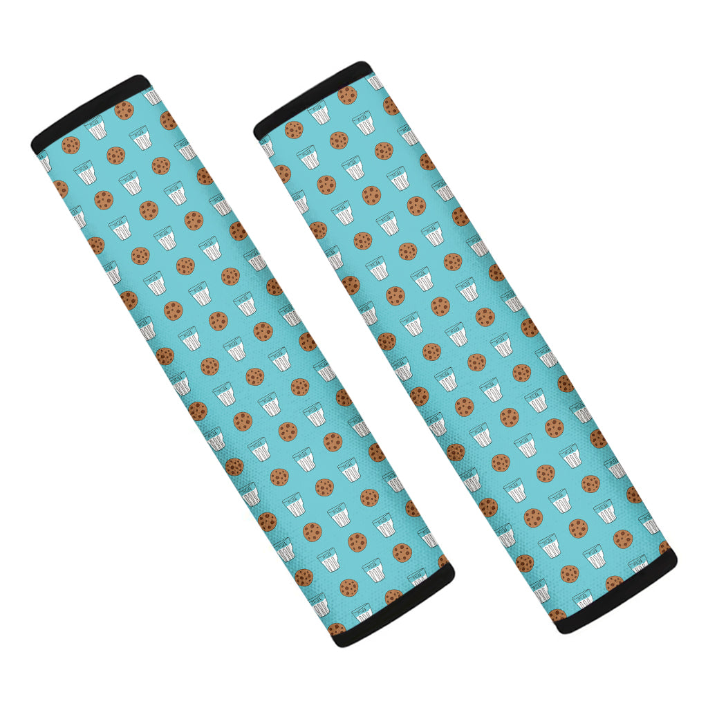 Milk And Cookies Pattern Print Car Seat Belt Covers