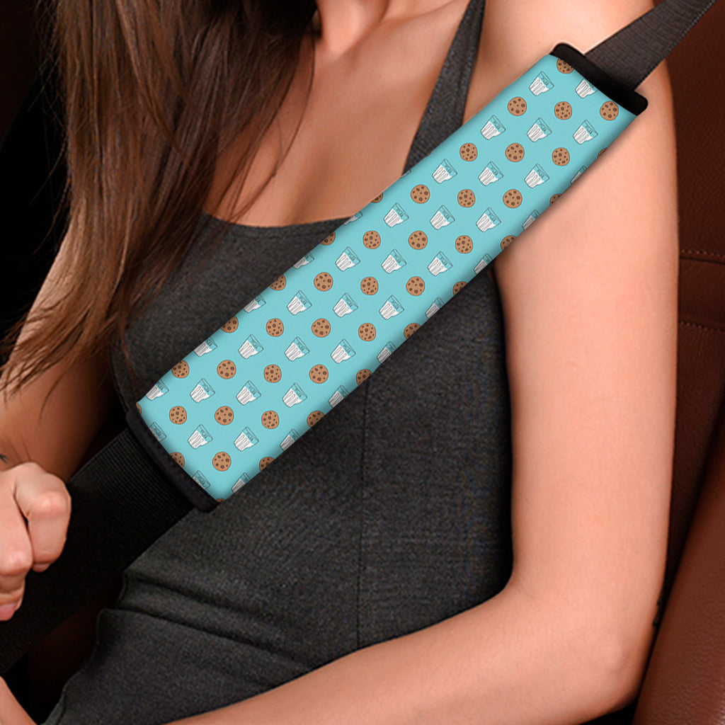 Milk And Cookies Pattern Print Car Seat Belt Covers