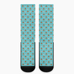 Milk And Cookies Pattern Print Crew Socks