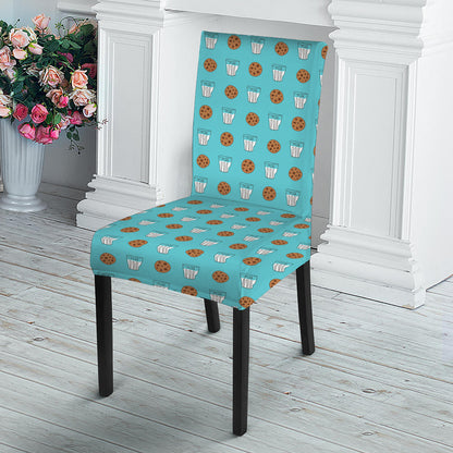 Milk And Cookies Pattern Print Dining Chair Slipcover
