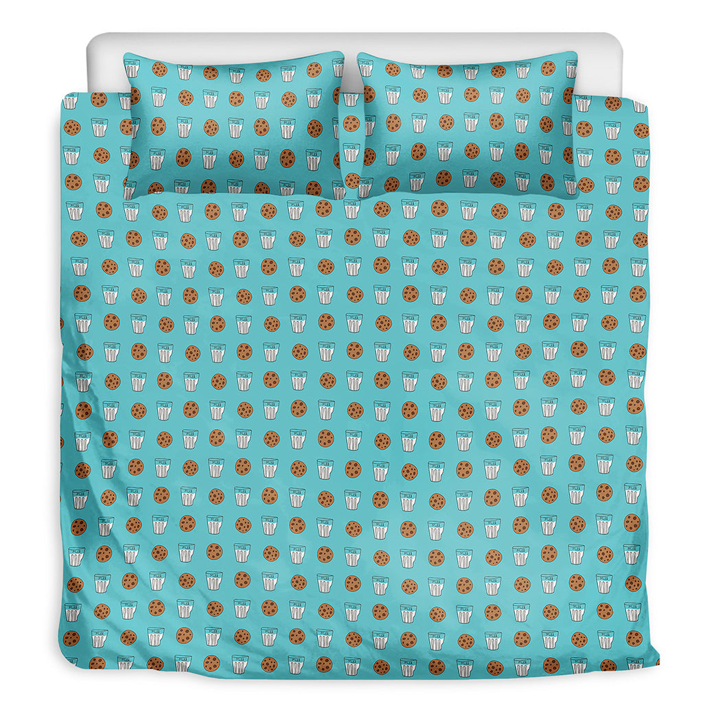 Milk And Cookies Pattern Print Duvet Cover Bedding Set