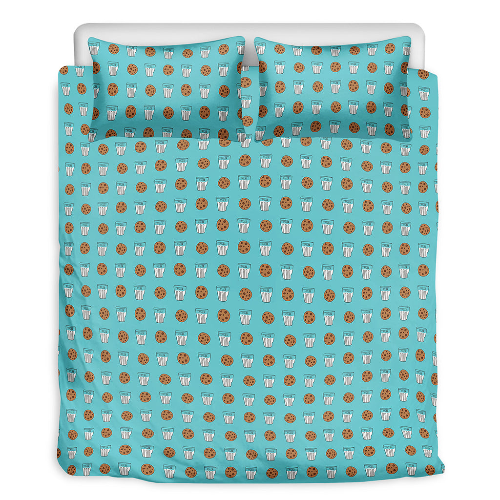 Milk And Cookies Pattern Print Duvet Cover Bedding Set