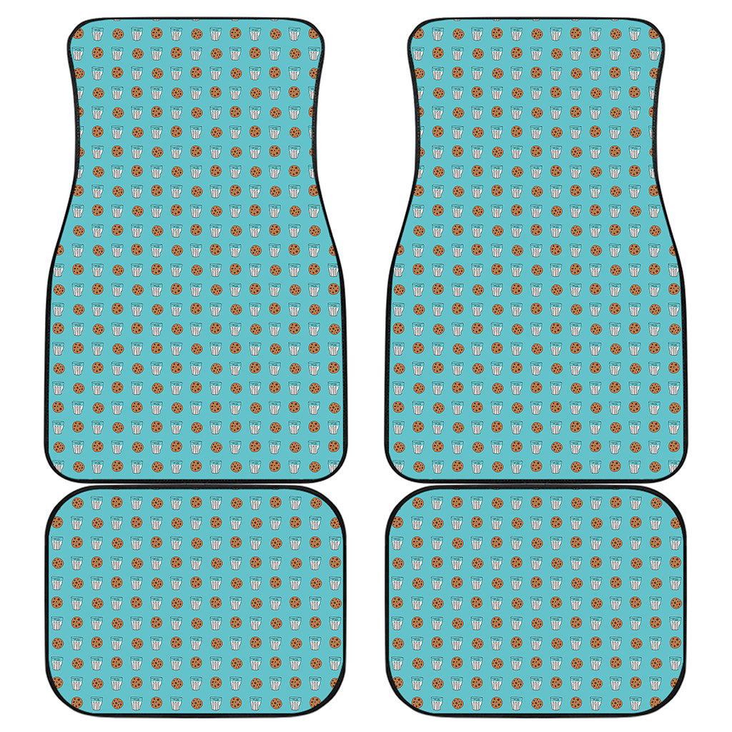 Milk And Cookies Pattern Print Front and Back Car Floor Mats