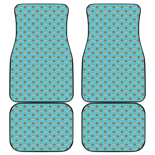 Milk And Cookies Pattern Print Front and Back Car Floor Mats