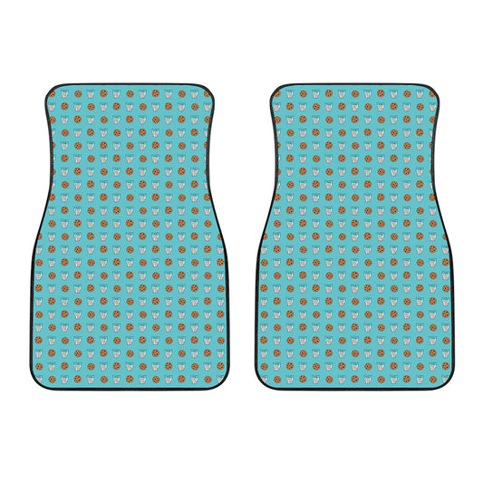 Milk And Cookies Pattern Print Front Car Floor Mats