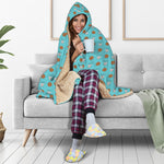 Milk And Cookies Pattern Print Hooded Blanket