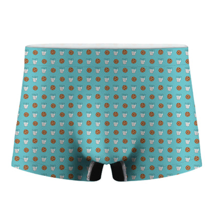Milk And Cookies Pattern Print Men's Boxer Briefs
