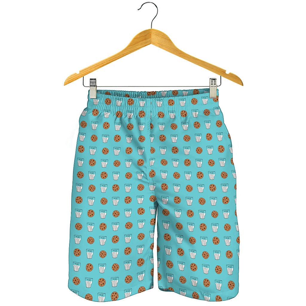 Milk And Cookies Pattern Print Men's Shorts