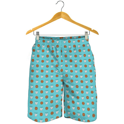 Milk And Cookies Pattern Print Men's Shorts