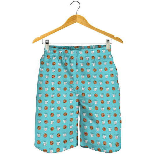 Milk And Cookies Pattern Print Men's Shorts