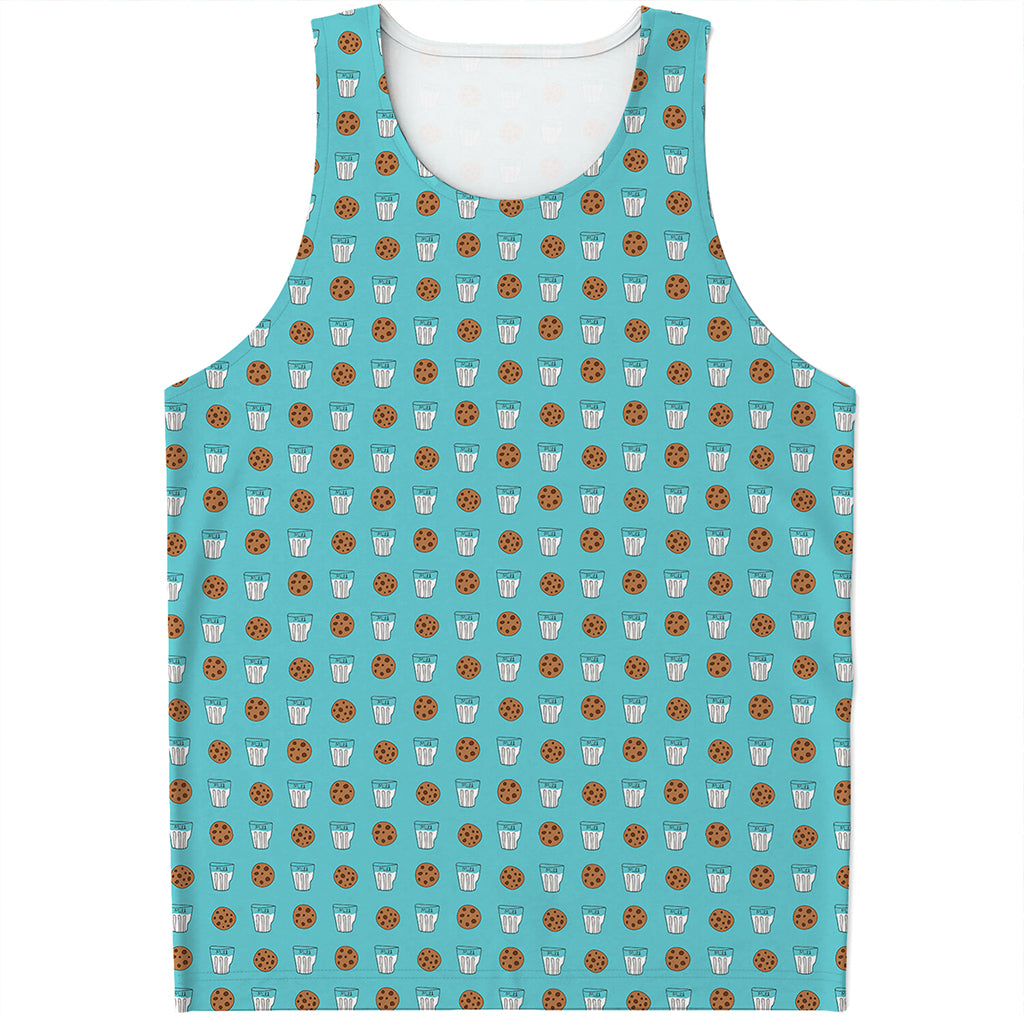 Milk And Cookies Pattern Print Men's Tank Top