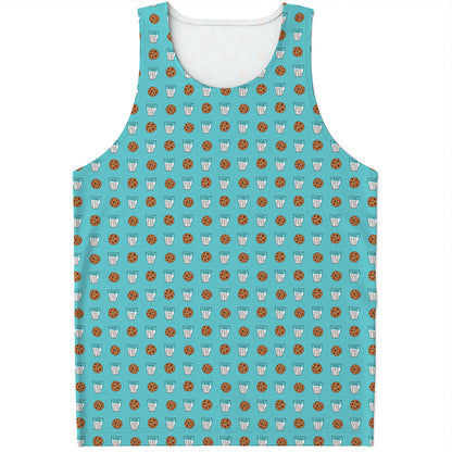 Milk And Cookies Pattern Print Men's Tank Top