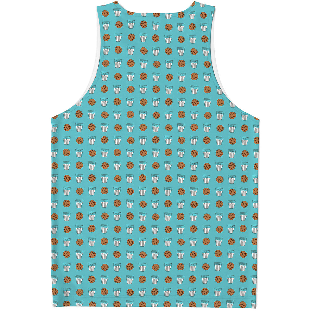 Milk And Cookies Pattern Print Men's Tank Top