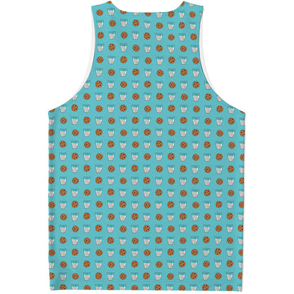 Milk And Cookies Pattern Print Men's Tank Top