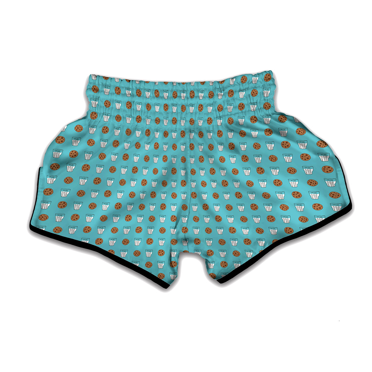 Milk And Cookies Pattern Print Muay Thai Boxing Shorts
