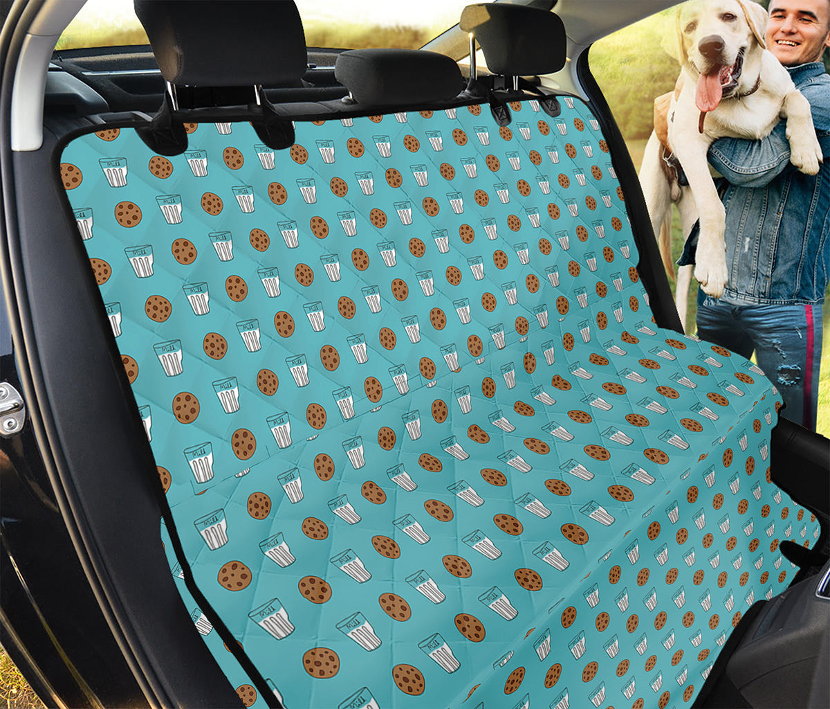 Milk And Cookies Pattern Print Pet Car Back Seat Cover