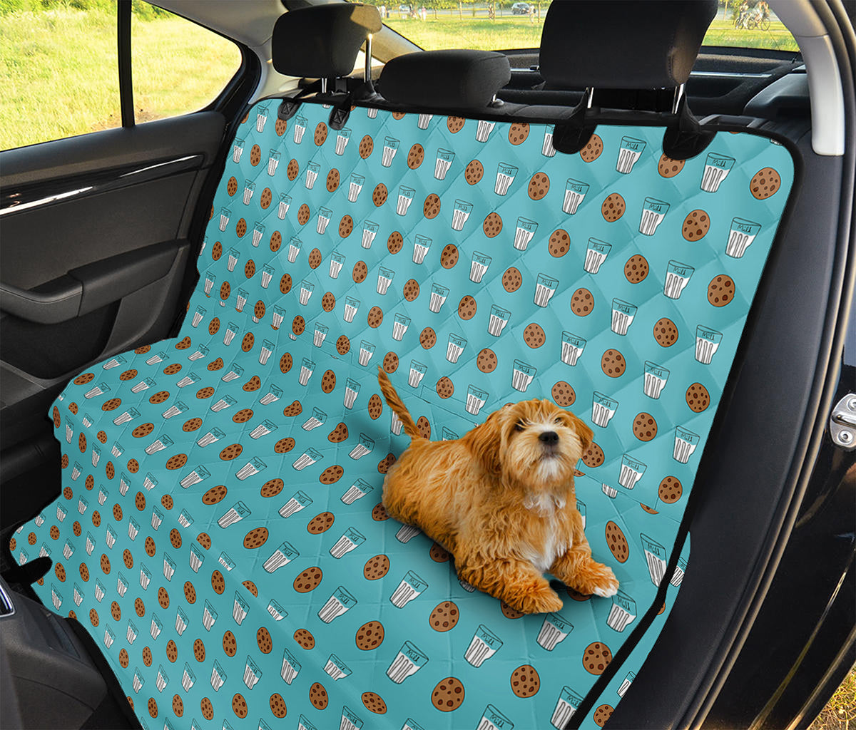 Milk And Cookies Pattern Print Pet Car Back Seat Cover