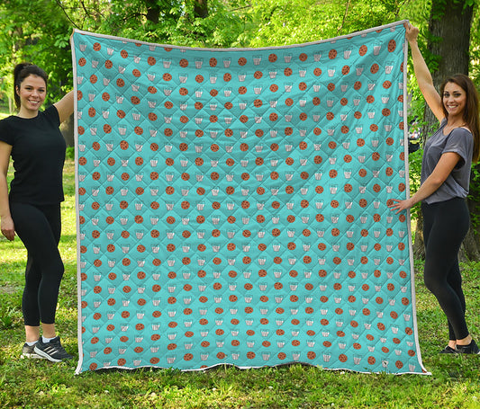 Milk And Cookies Pattern Print Quilt