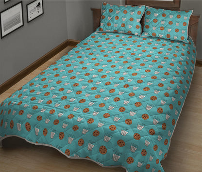 Milk And Cookies Pattern Print Quilt Bed Set