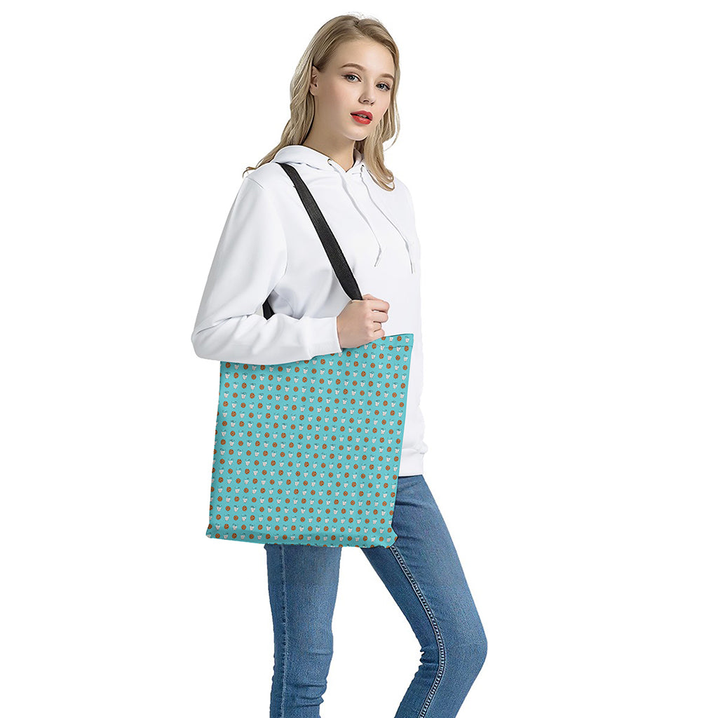 Milk And Cookies Pattern Print Tote Bag