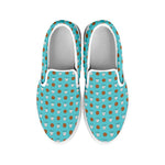 Milk And Cookies Pattern Print White Slip On Shoes