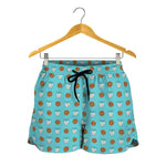 Milk And Cookies Pattern Print Women's Shorts