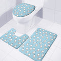 Milk Bottle Cartoon Pattern Print 3 Piece Bath Mat Set