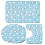 Milk Bottle Cartoon Pattern Print 3 Piece Bath Mat Set