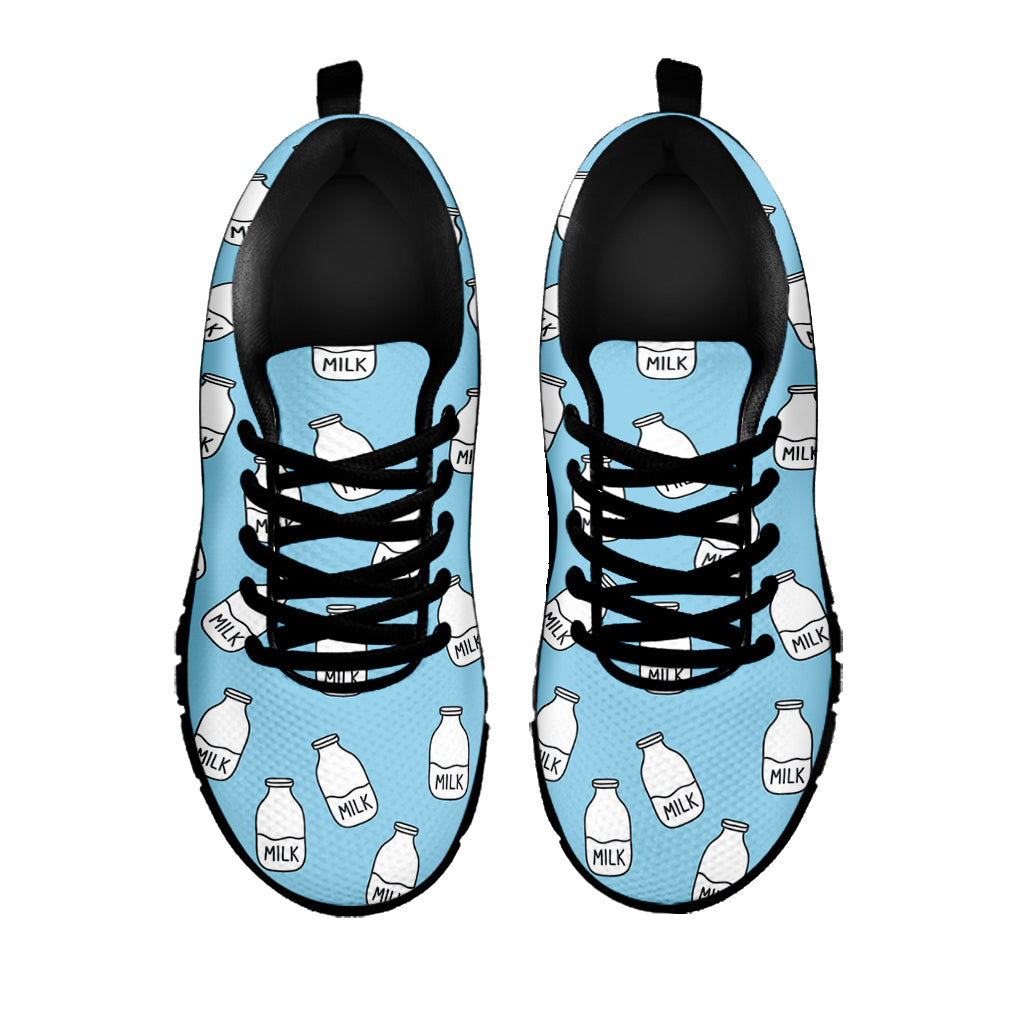 Milk Bottle Cartoon Pattern Print Black Sneakers