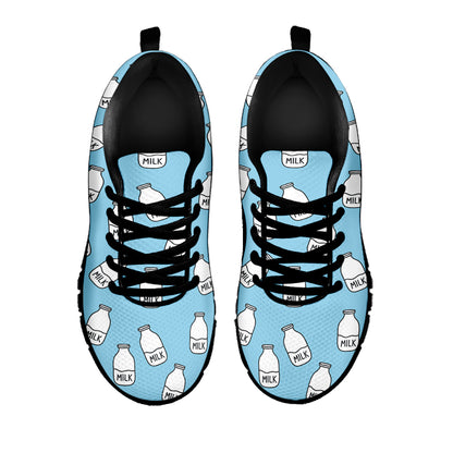 Milk Bottle Cartoon Pattern Print Black Sneakers
