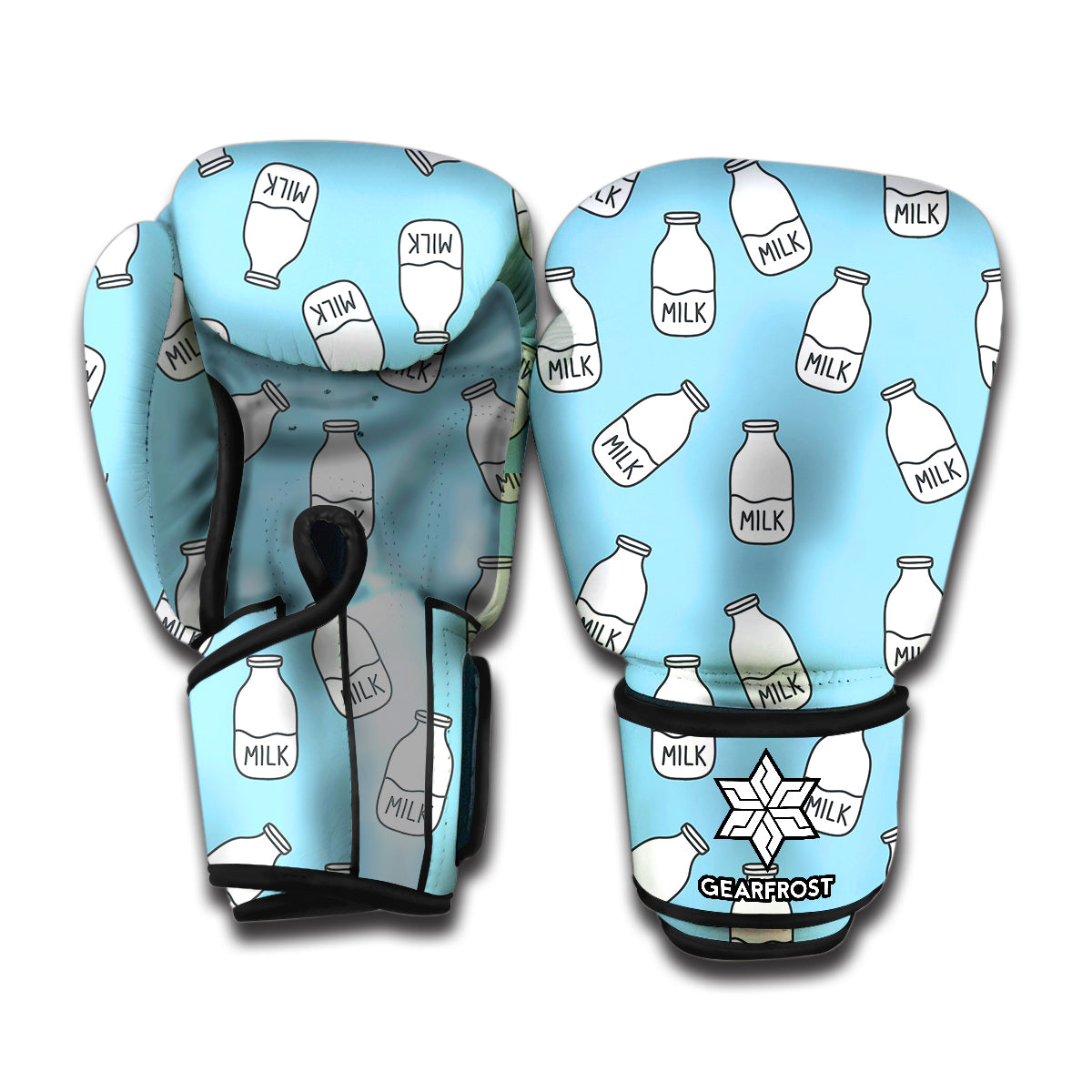 Milk Bottle Cartoon Pattern Print Boxing Gloves