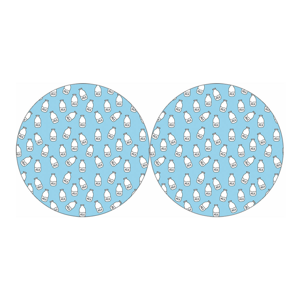 Milk Bottle Cartoon Pattern Print Car Coasters