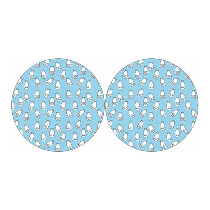 Milk Bottle Cartoon Pattern Print Car Coasters