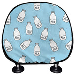Milk Bottle Cartoon Pattern Print Car Headrest Covers