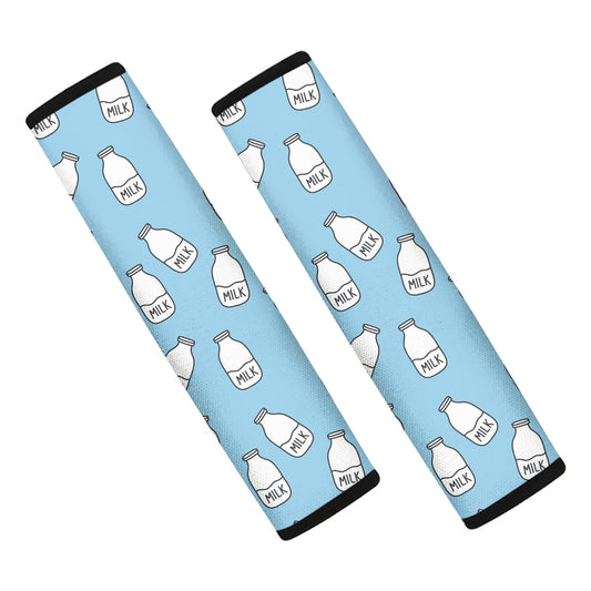 Milk Bottle Cartoon Pattern Print Car Seat Belt Covers