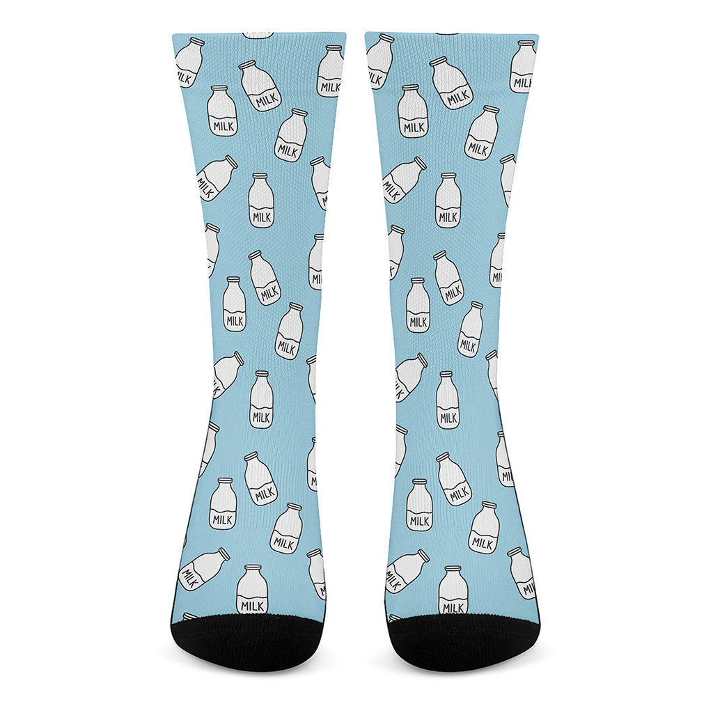 Milk Bottle Cartoon Pattern Print Crew Socks