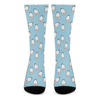Milk Bottle Cartoon Pattern Print Crew Socks