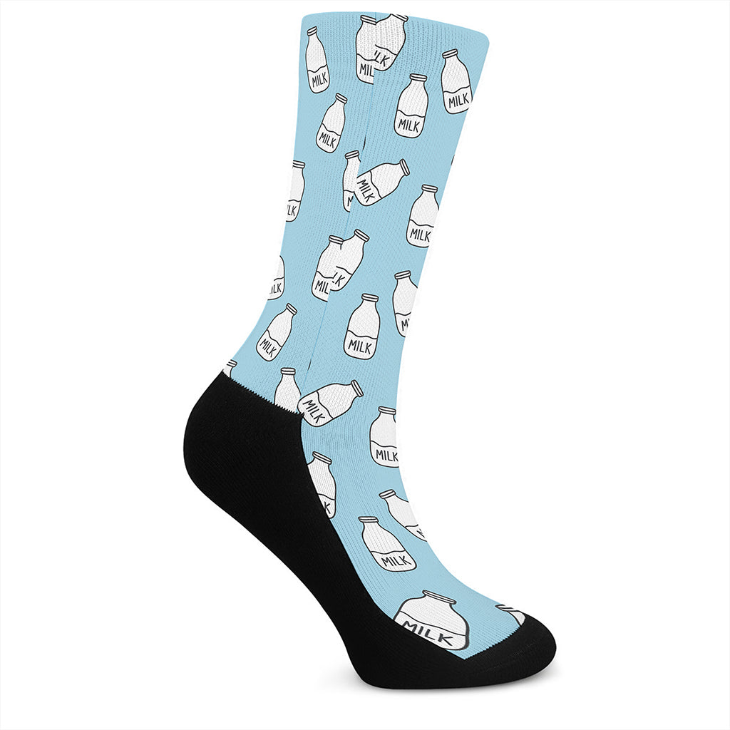 Milk Bottle Cartoon Pattern Print Crew Socks