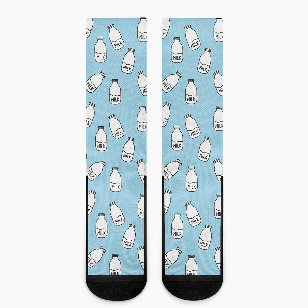 Milk Bottle Cartoon Pattern Print Crew Socks