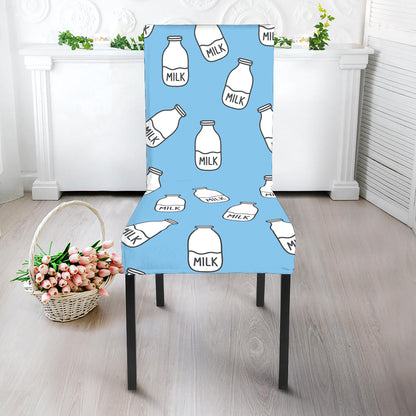 Milk Bottle Cartoon Pattern Print Dining Chair Slipcover