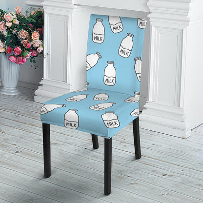Milk Bottle Cartoon Pattern Print Dining Chair Slipcover