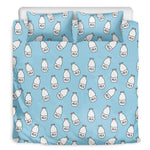 Milk Bottle Cartoon Pattern Print Duvet Cover Bedding Set