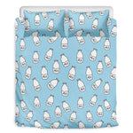 Milk Bottle Cartoon Pattern Print Duvet Cover Bedding Set