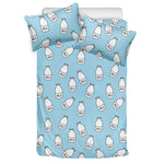 Milk Bottle Cartoon Pattern Print Duvet Cover Bedding Set