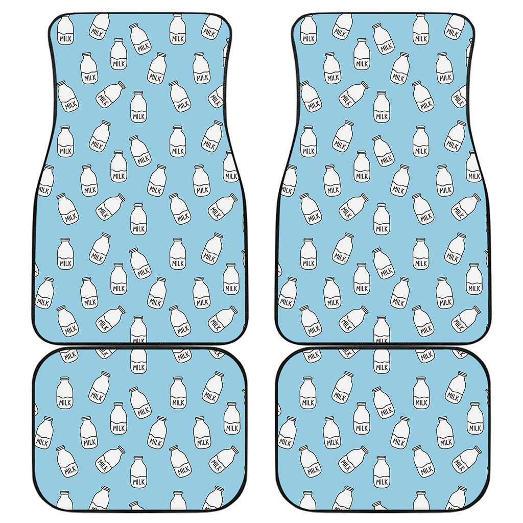 Milk Bottle Cartoon Pattern Print Front and Back Car Floor Mats