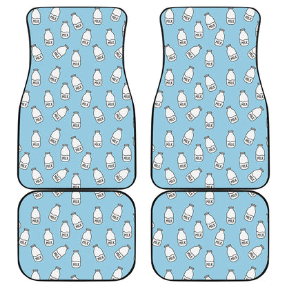 Milk Bottle Cartoon Pattern Print Front and Back Car Floor Mats