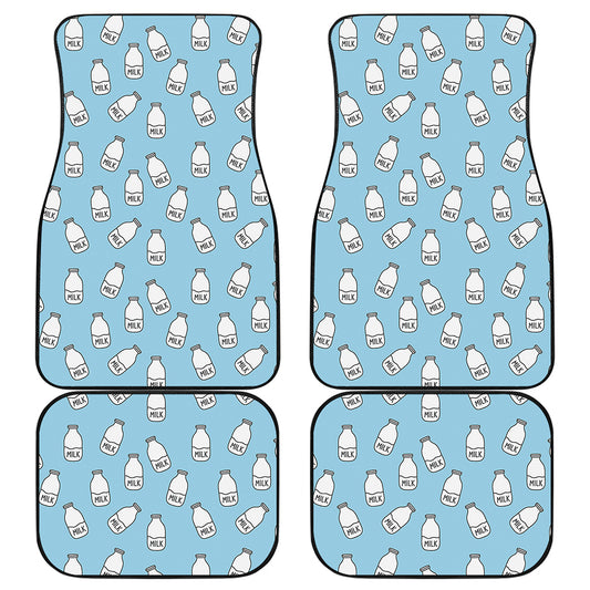 Milk Bottle Cartoon Pattern Print Front and Back Car Floor Mats